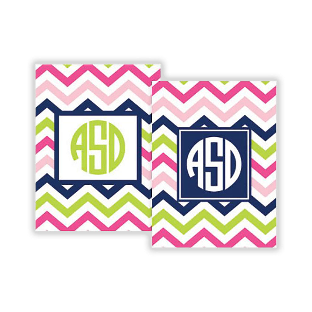 Chevron Multicolor Wine Tag