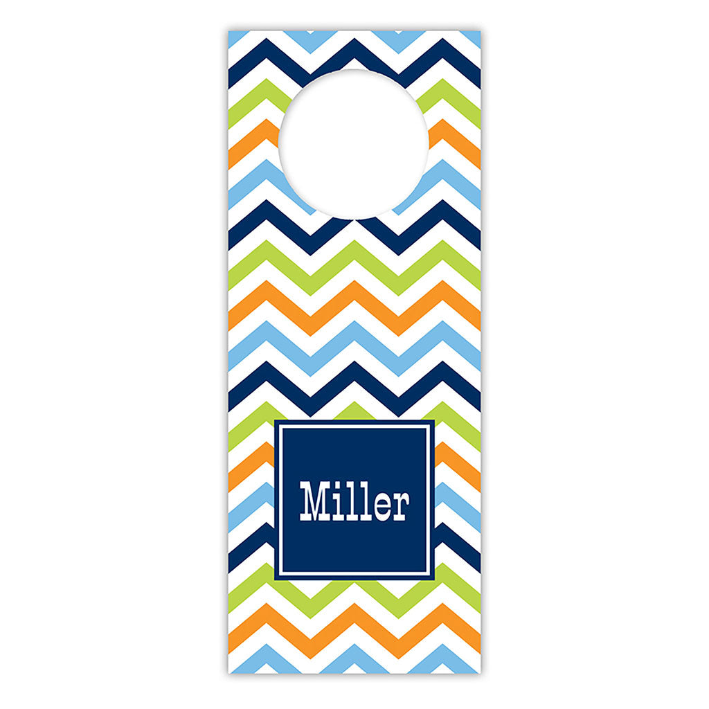 Chevron Multicolor Wine Tag