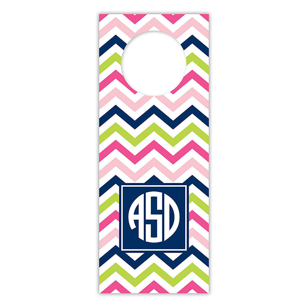 Chevron Multicolor Wine Tag