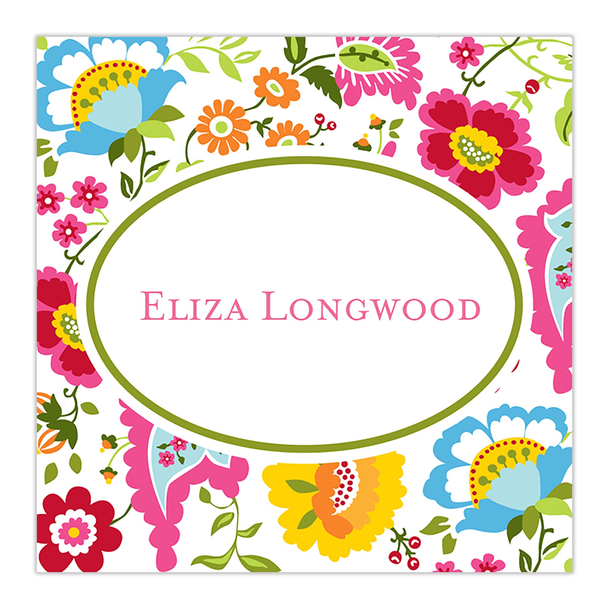 Bright Floral Square Sticker