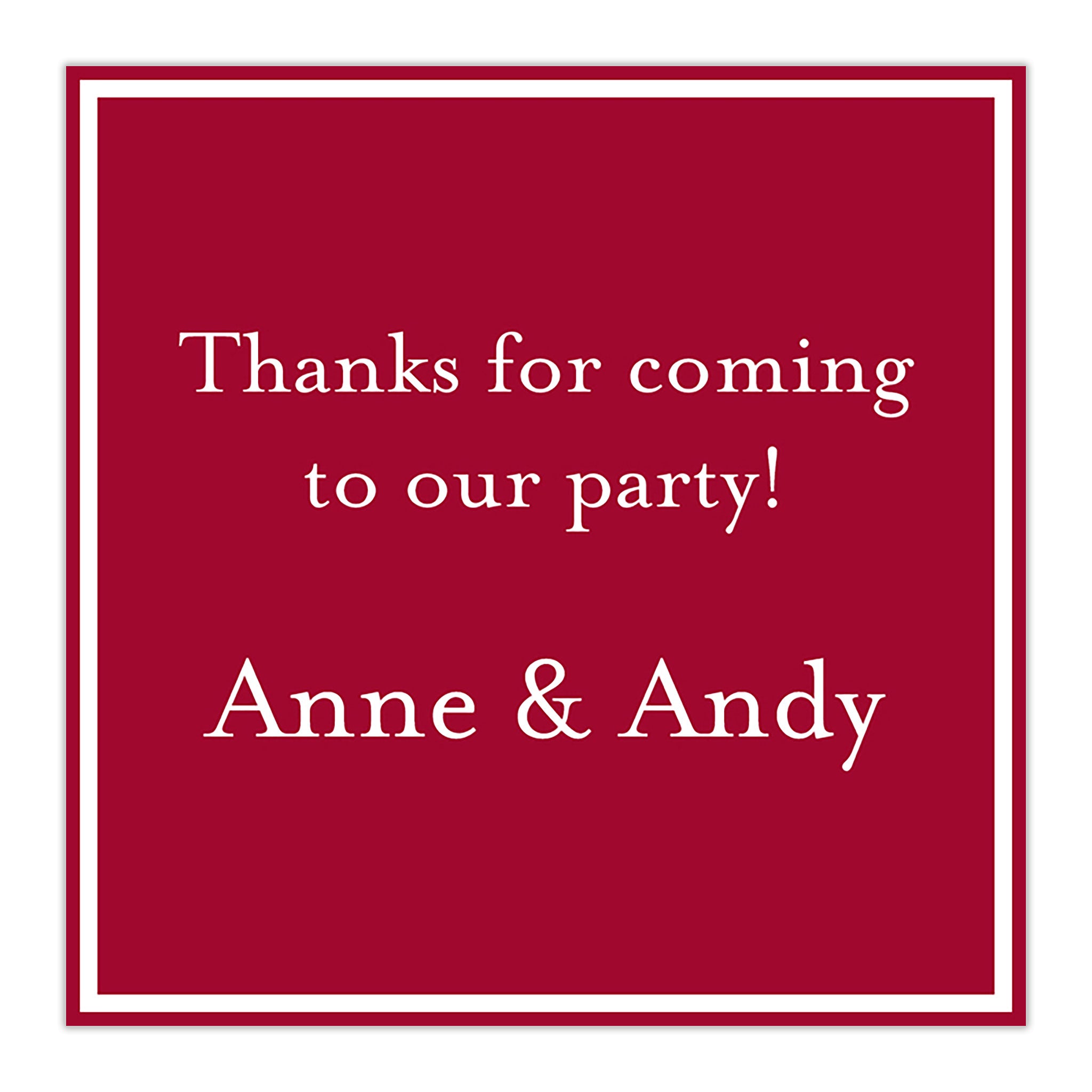 Classic Square Sticker Cranberry