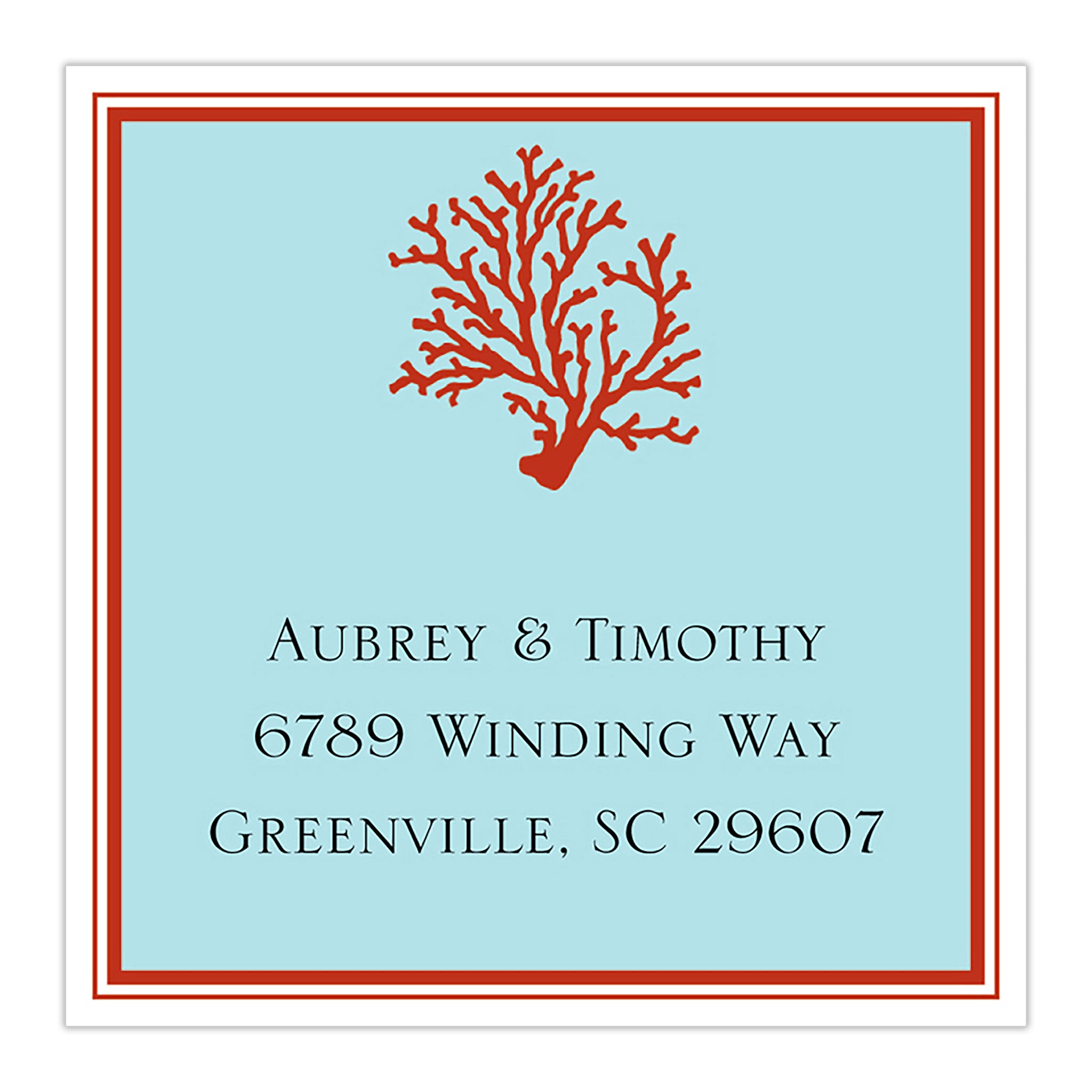 Coral Square Sticker