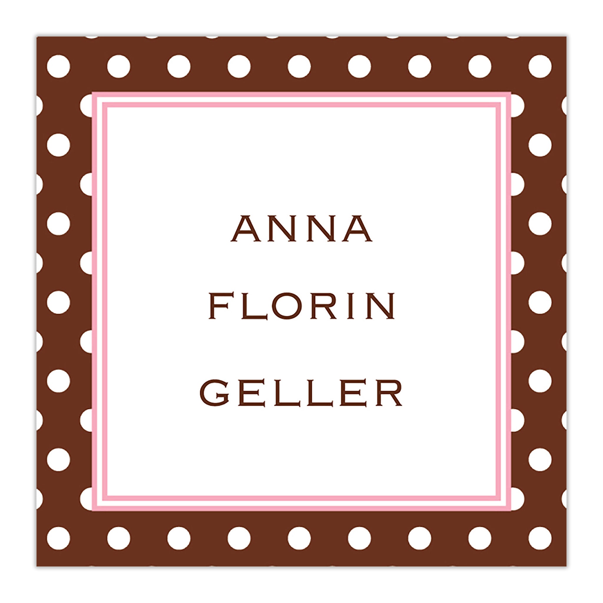 Dot Brown Square Sticker