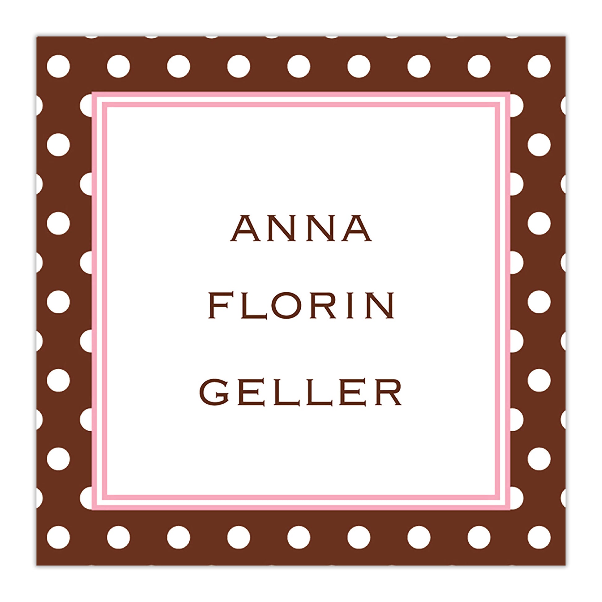 Dot Brown Square Sticker