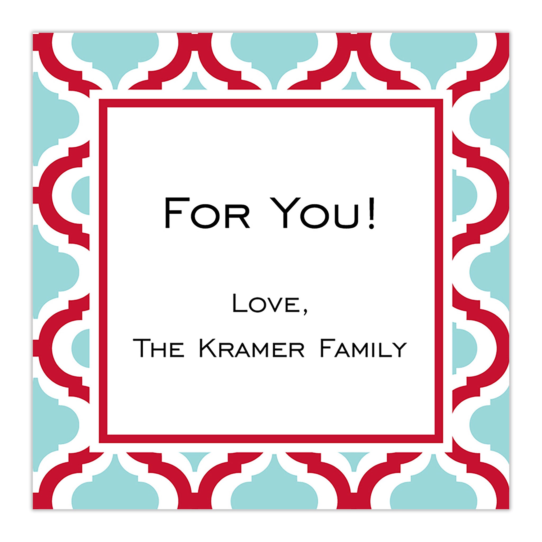 Kate Red & Teal Square Sticker