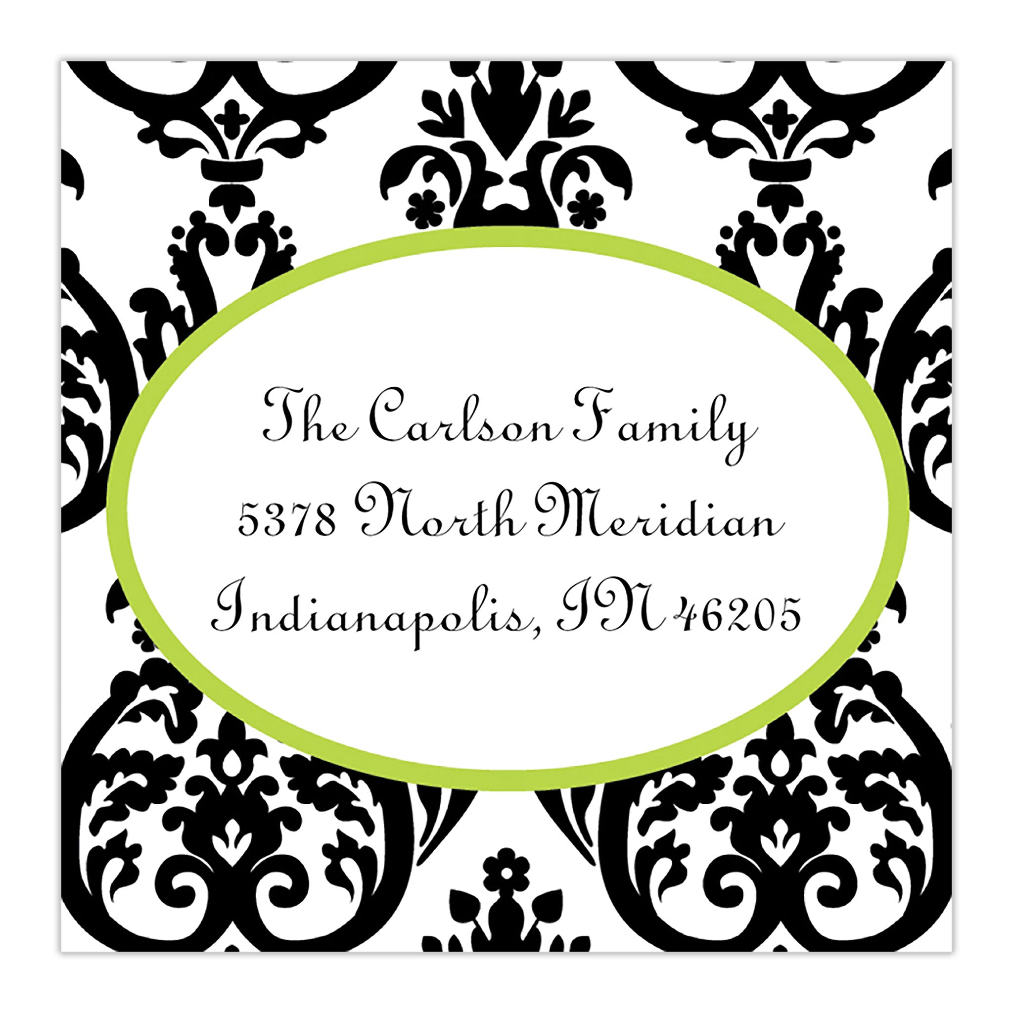 Madison Damask White with Black