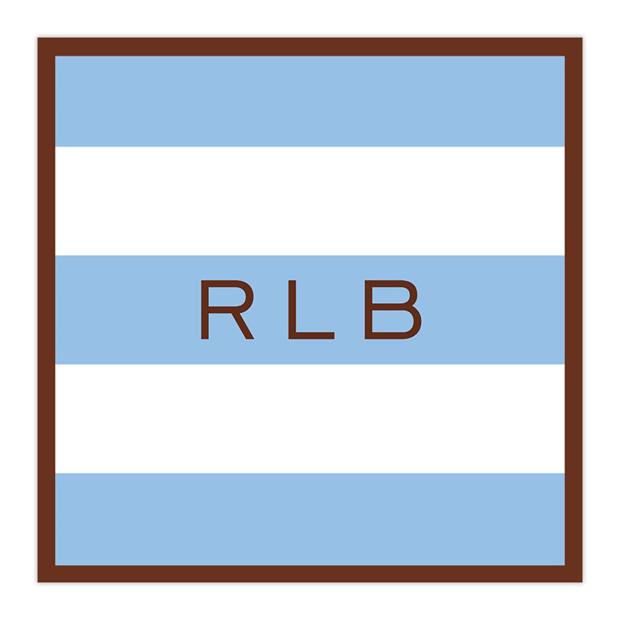 Rugby Blue with Brown Border Square Sticker