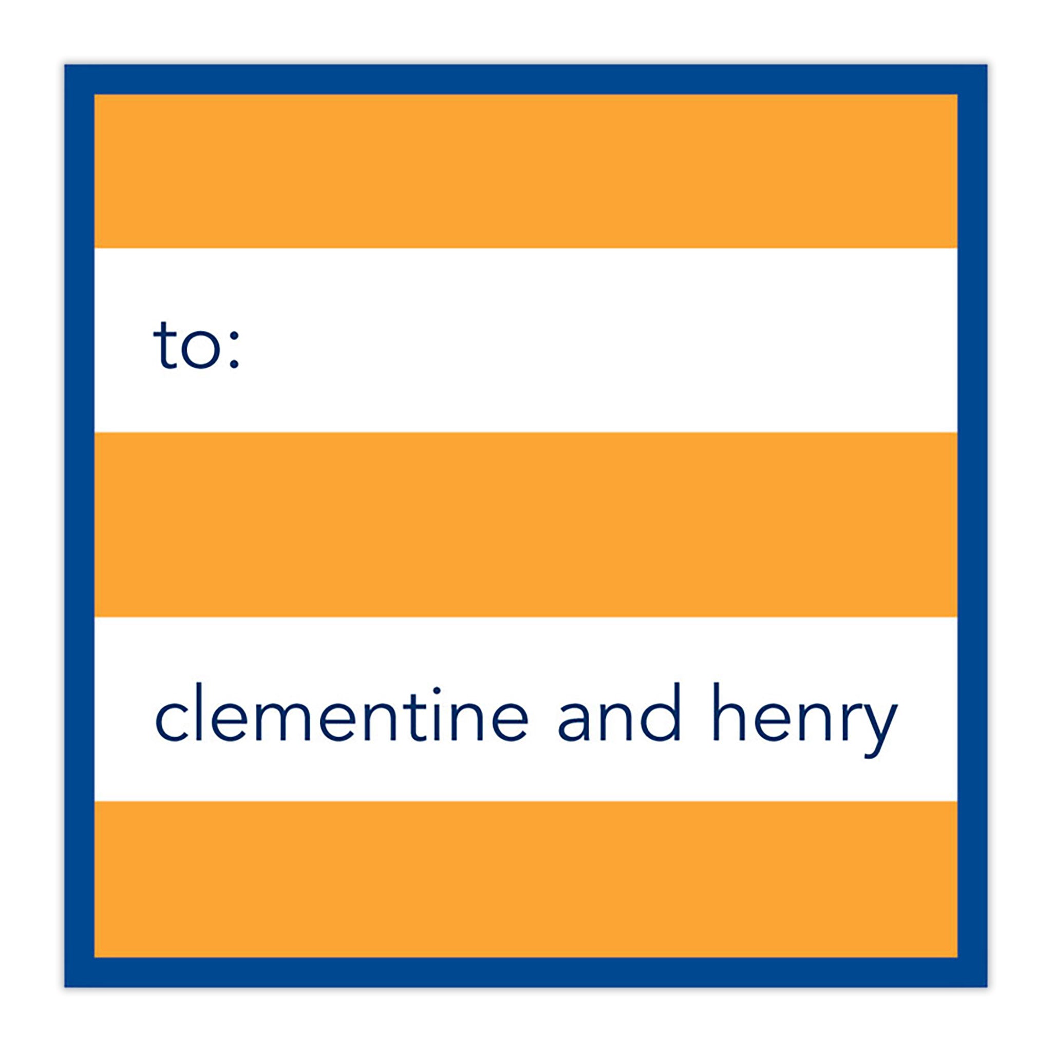Rugby Orange with Navy Border Square Sticker