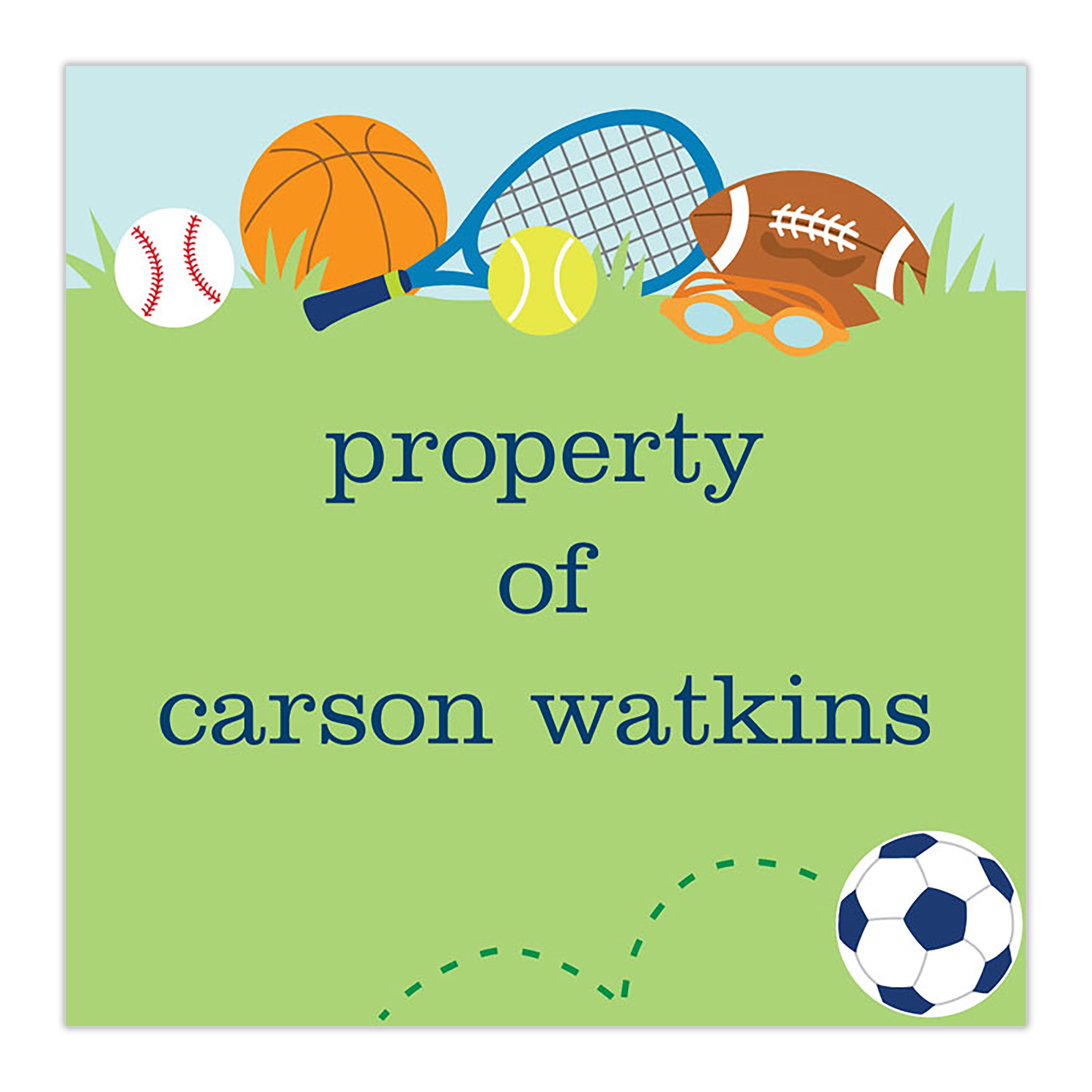 Sports Blue Square Sticker