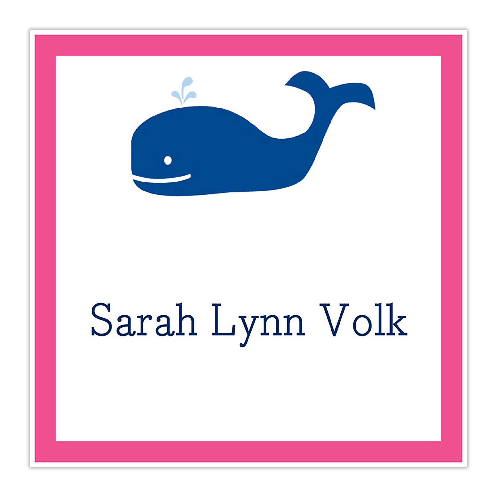 Whale Navy Square Sticker