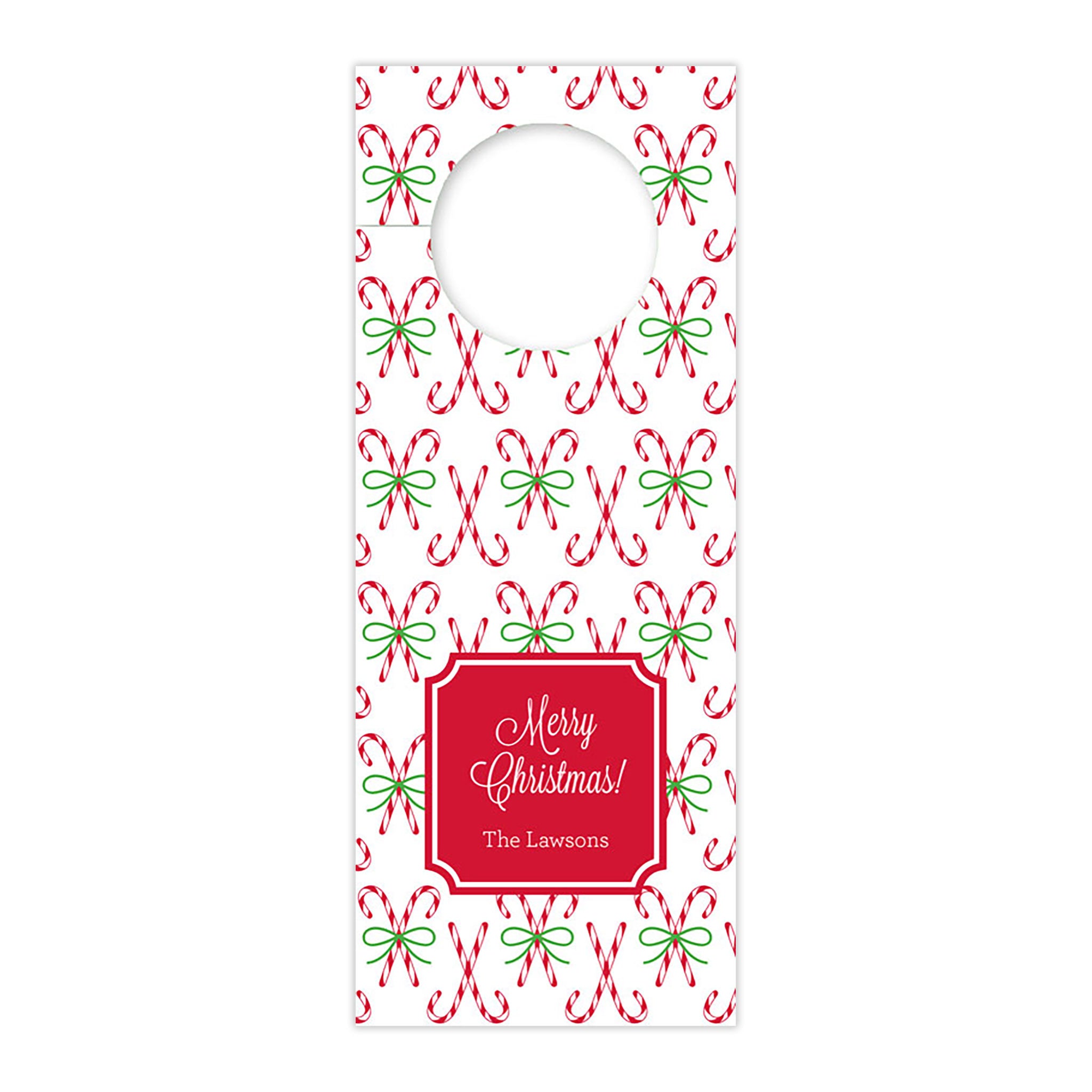 Candy Cane Wine Tag