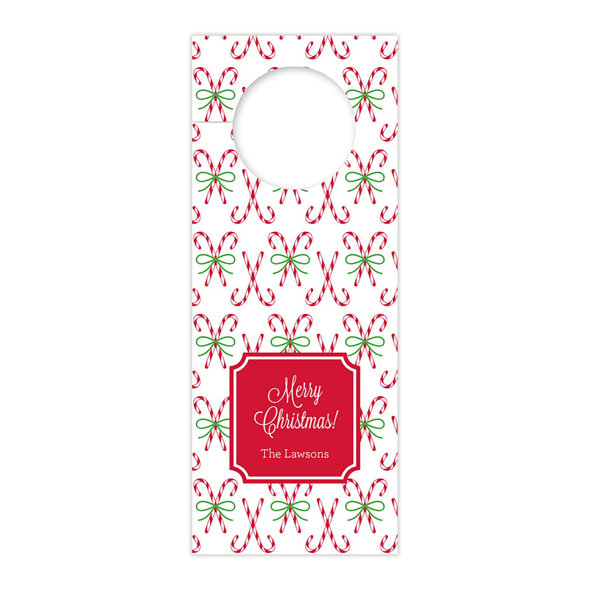 Candy Cane Wine Tag