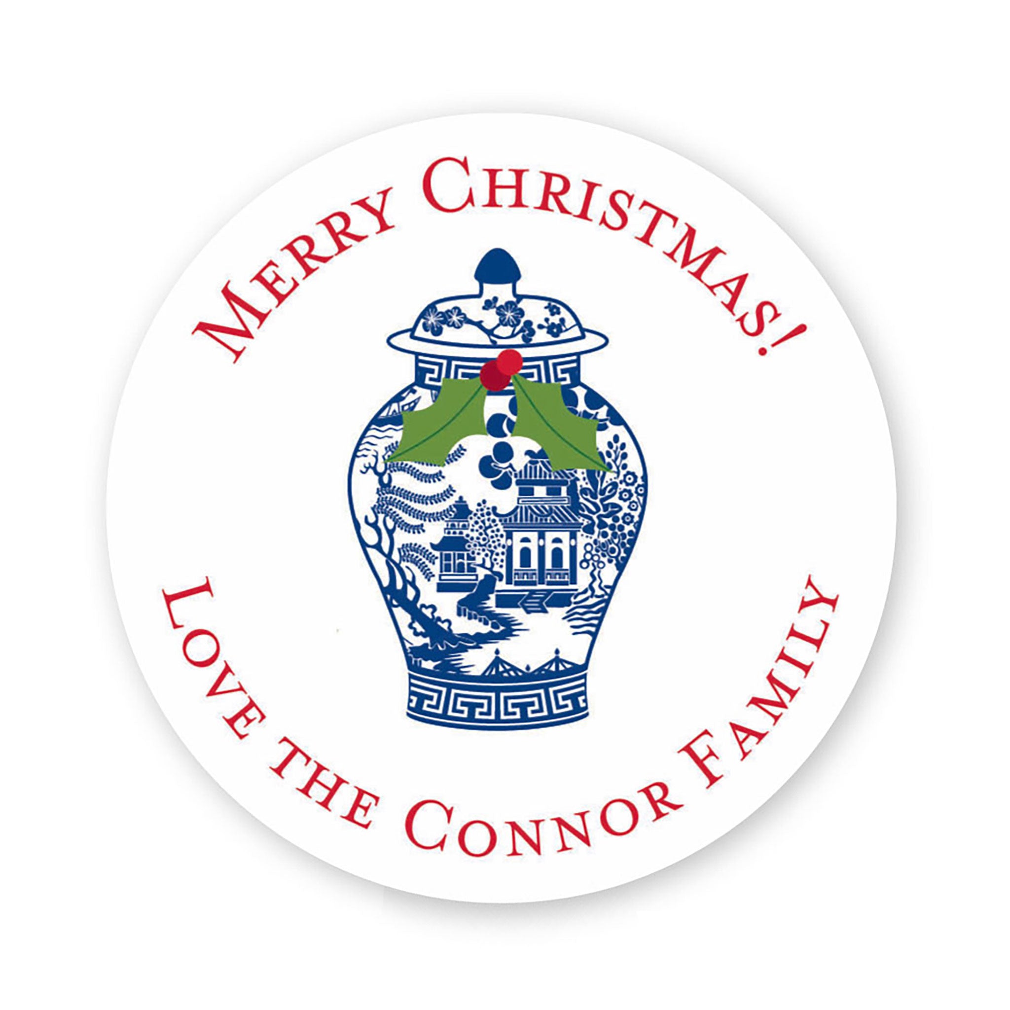 Ginger Jar with Holly