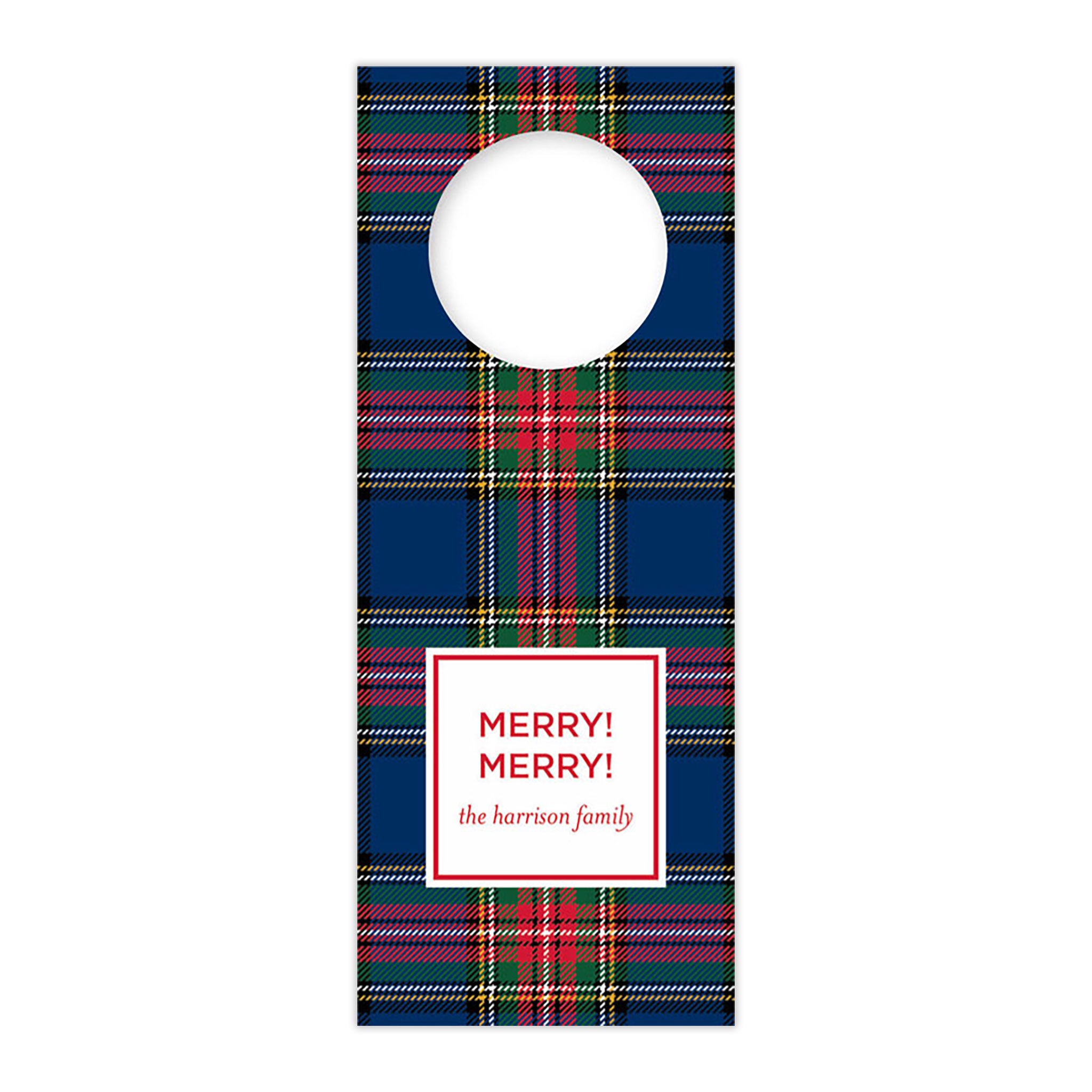 MacBeth Plaid Navy Wine Tag