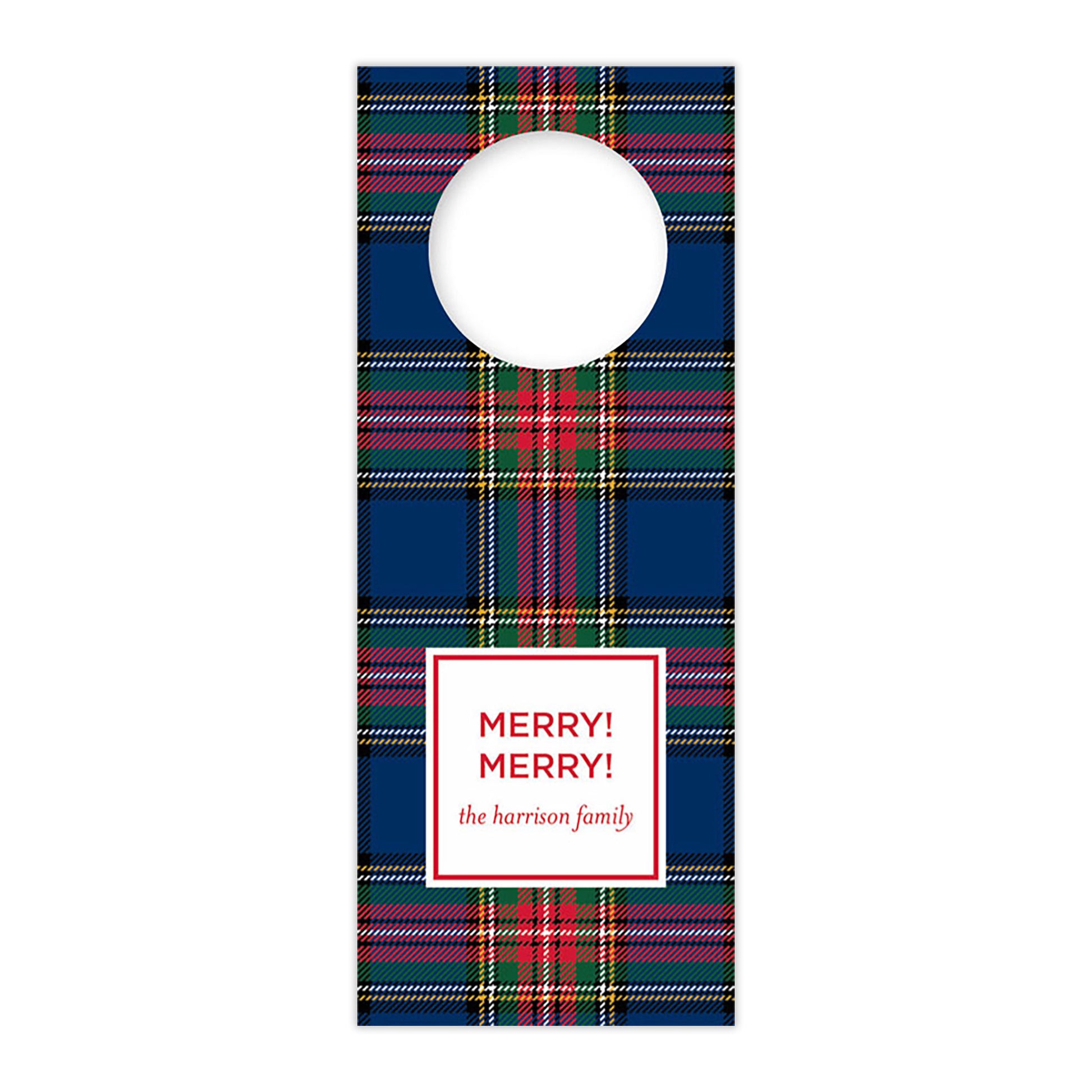 MacBeth Plaid Navy Wine Tag